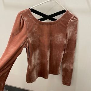 Anthropologie long sleeve velvet shirt